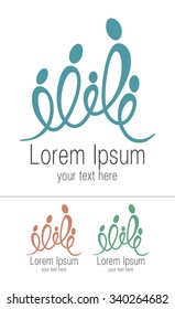 Family vector logo design template. People or society icon.