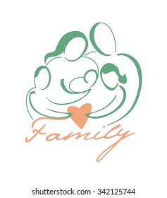 Family vector logo design template. People or society icon.