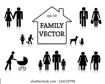 family vector set / vector illustration eps 10