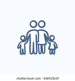 Family vector sketch icon isolated on background. Hand drawn Family icon. Family sketch icon for infographic, website or app.