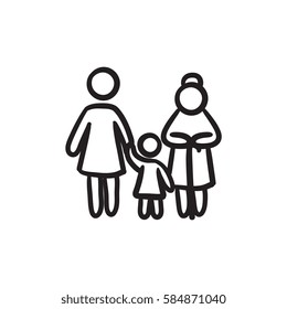 Family vector sketch icon isolated on background. Hand drawn Family icon. Family sketch icon for infographic, website or app.