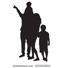 family vectors four member, 2 child