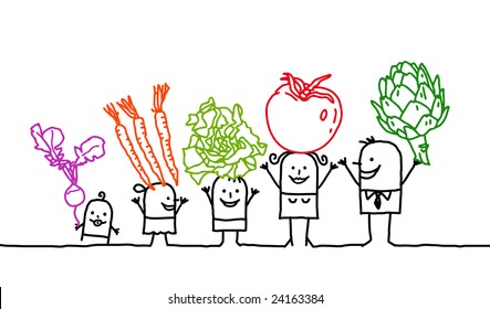 family and vegetables