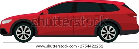 Family wagon flat side view illustration