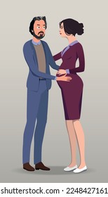 The family is waiting for the birth of a child. Vector.