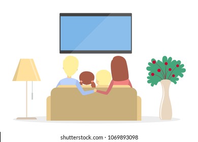 1,978 Happy Family Watching Tv At Night Images, Stock Photos & Vectors ...