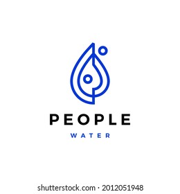 family water drop people donate donation parent child logo vector icon illustration