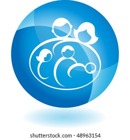 Family web button isolated on a background.