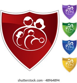 Family web button isolated on a background.