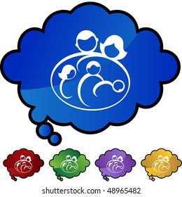 Family web button isolated on a background.