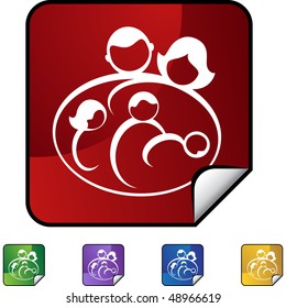 Family web button isolated on a background.