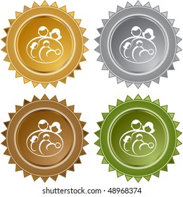 Botão da web Família isolado em um plano de fundo.