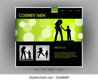 Family website template, vector