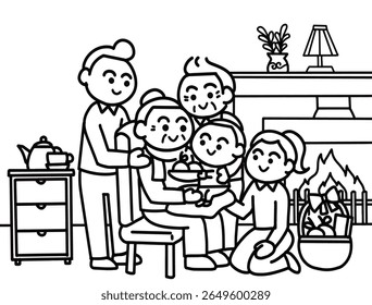The family went to meet their grandparents.
