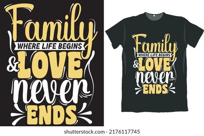 Family Where Life Begins Love Never Stock Vector (Royalty Free ...