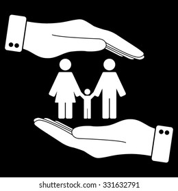 Family - white vector icon