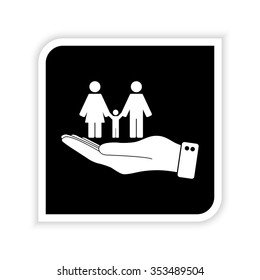 Family -  white vector icon