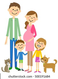 The family who looks forward to baby's birth