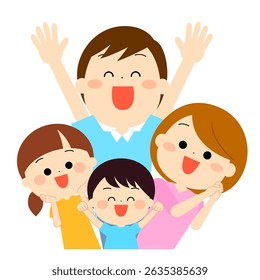 A family who is very happy to see Kamigata