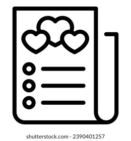 Family wishlist icon outline vector. Love list. Order store