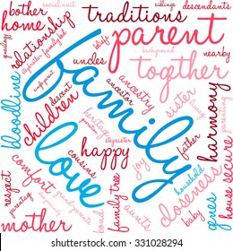 Family Word Cloud On White Background Stock Vector (Royalty Free ...