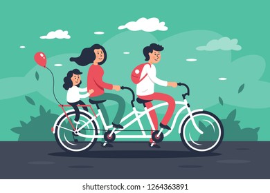 Family Young Woman Man Bags Child Stock Vector (Royalty Free ...