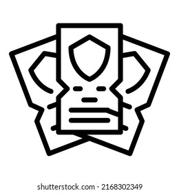 Family zoo ticket icon outline vector. Animal pass. Ride token