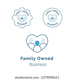 Family-Owned Business Icon. Vector editable strokes and color.