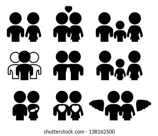 Family/relations silhouette set