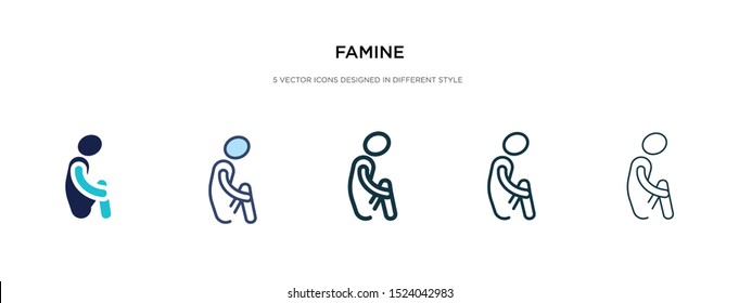 famine icon in different style vector illustration. two colored and black famine vector icons designed in filled, outline, line and stroke style can be used for web, mobile, ui