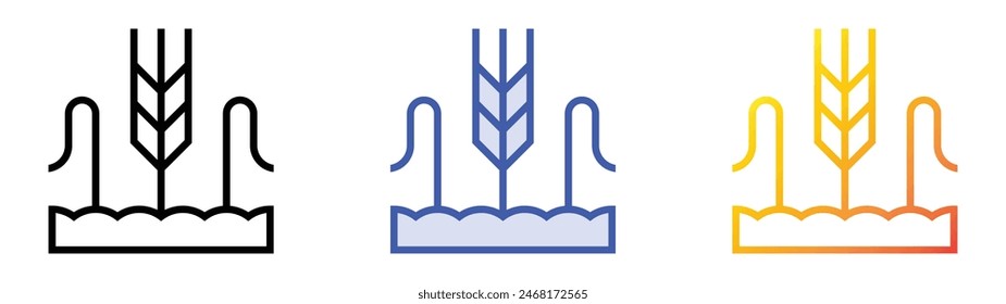 famine icon. Linear, Blue Fill and Gradient Style Design Isolated On White Background
