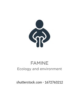 Famine icon vector. Trendy flat famine icon from ecology and environment collection isolated on white background. Vector illustration can be used for web and mobile graphic design, logo, eps10