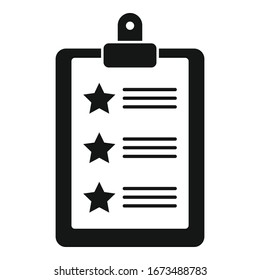 Famous actor checklist icon. Simple illustration of famous actor checklist vector icon for web design isolated on white background