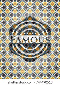 Famous arabesque badge. arabic decoration.