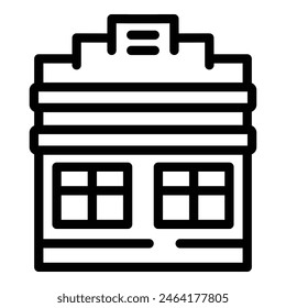 Famous Belgian architecture icon outline vector. Gothic culture. Brussels cityscape tour