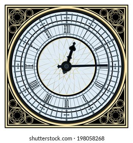 Famous Big Ben clock tower in vector format image on white background