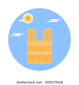 Famous cathedral of Paris. Symbol and landmark. Design for banner, poster or print.