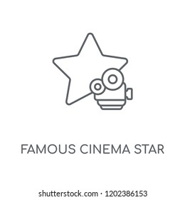 Famous cinema star linear icon. Famous cinema star concept stroke symbol design. Thin graphic elements vector illustration, outline pattern on a white background, eps 10.