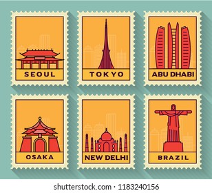 Famous Cities Stamp Collection