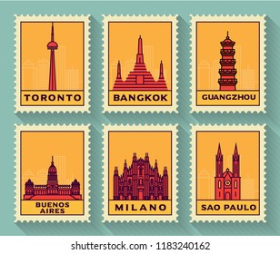 Famous Cities Stamp Collection