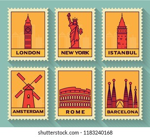 Famous Cities Stamp Collection