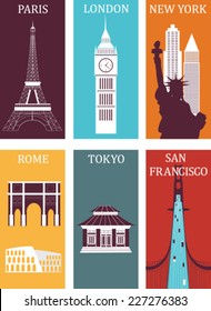 Famous cities. Vector