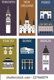 Famous cities. Vector