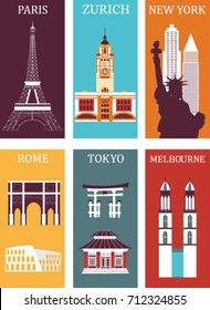 Famous cities. Vector