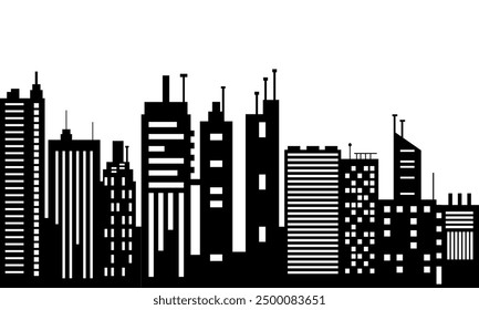 Famous City Buildings Silhouette Vector Material