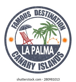 Famous destinations, La Palma grunge rubber stamp on white, vector illustration