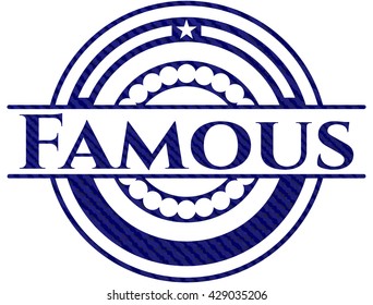 emblema famoso con fondo jean