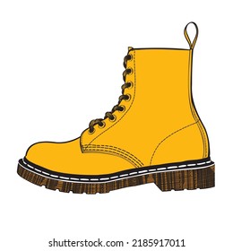 Famoso botín histórico punk de moda. Forma legendaria de Doc Martens. 