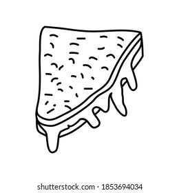 Famous Foods Hand Drawn Icon Set Vector.