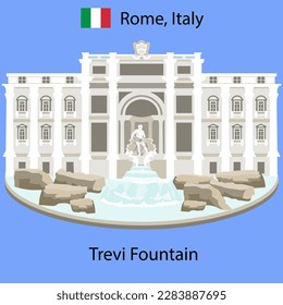 Famous fountain de Trevi in Rome, Italy